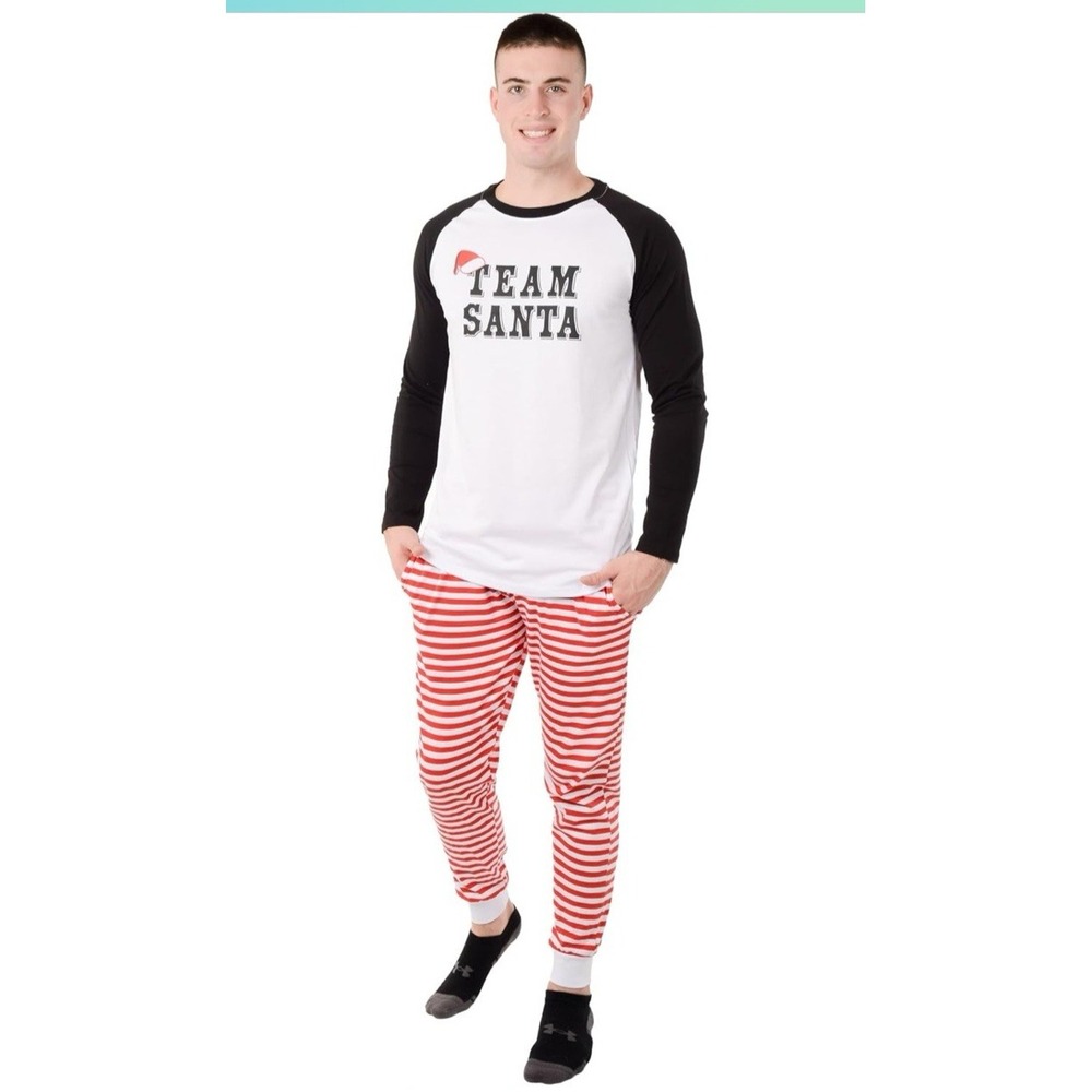 Team Santa‎ Pajamas Sets, Cute Christmas Printed 2 Piece Sleepwear, Holiday